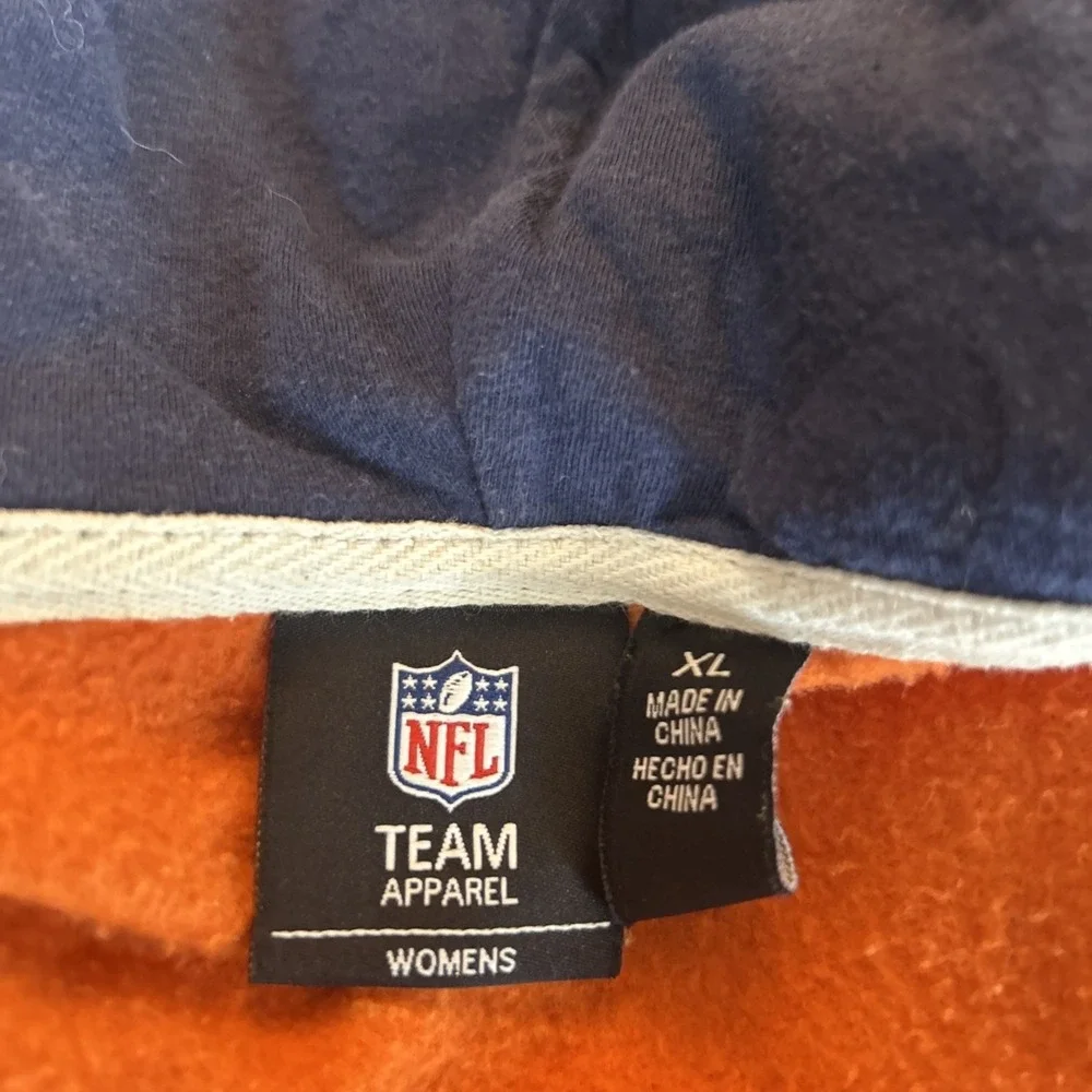 NFL Team Apparel Denver Broncos Women's XL Full Zip Hoodie Gameday Football